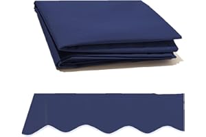 WJCWHH 10' x 8' Retractable Patio Awning Replacement Fabric Cloth, Durable Exterior Sunshade Canopy Cloth, Reinforced Multi-Purpose Waterproof Protective Awning Cover, Blue