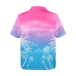 HUGLAZY Tropical Shirt Mens Hawaiian Shirts Short