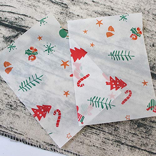 Wax Paper 500 Pcs Christmas Candy Food Wrapping Paper,Cake Wrappers,Chocolate,Caramel Lollipop Nougat Twisting Wax Paper,Candy Wrapping Paper for Christmas Xmas Crafting Cheese,4.82x 3.54inches - Thumbnail 3
