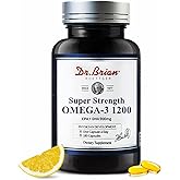 Dr.Brian Omega 3 Odorless Fish Oil - 1200 mg |180 Softgels Lemon Flavor rTG Omega3 | EPA & DHA | High Absorption Omega 3 Fatty Acid Supplements for Healthy Heart & Brain -180 Day Supply