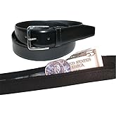 Men's Leather Money Belt Size 36 - Black
