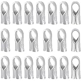 BENECREAT 20Pcs 925 Sterling Silver End Cap Crimps, 1.5mm Crimp Ends Beading Cord Protector Cord End Findings for Necklaces Bracelets Jewelry Craft Making, Hole: 3x1mm
