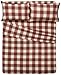 Amazon Brand – Pinzon Plaid Flannel Bed Sheet Set - Queen, Cream and Red Plaid