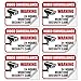 24 Hour Video Surveillance Sign, 6 Pack, 4 Mil Sleek Vinyl Decal Stickers Weather Resistant Long Lasting UV Protected and Waterproof Made in USA