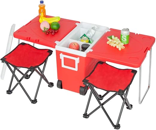 cooler with table and chairs