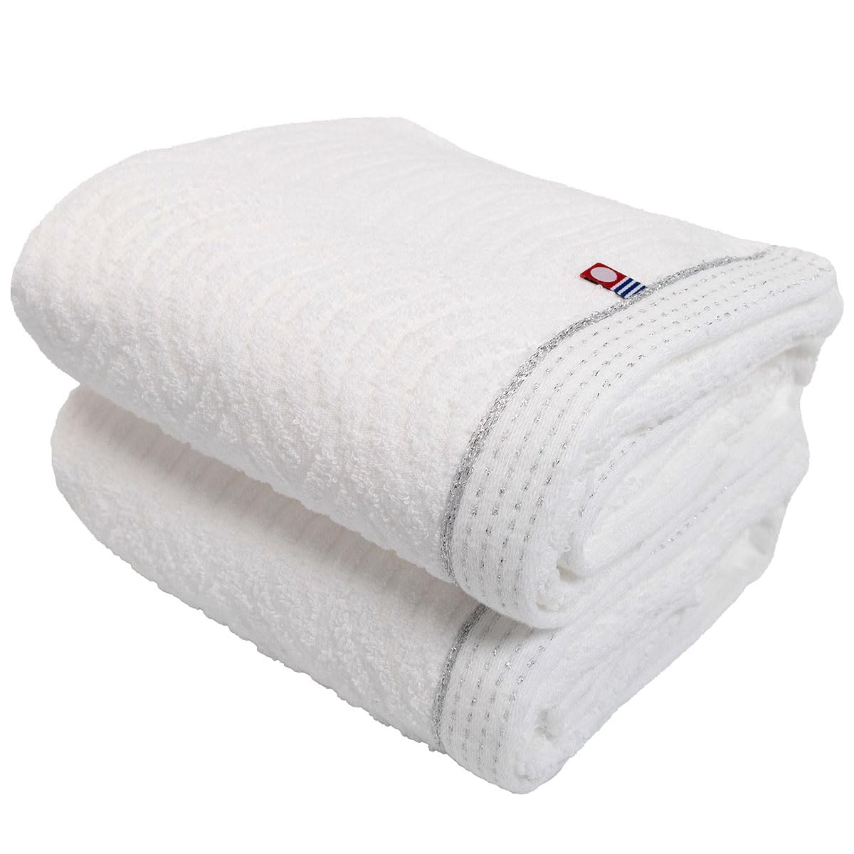 今治タオル バスタオル 綿 100% 2枚セット 波模様 ホワイト 白 バスタオル 今治 薄手 速乾 瞬間吸水 日本製 いまばり タオル セット ギフト コットン 国産 おしゃれ商品画像