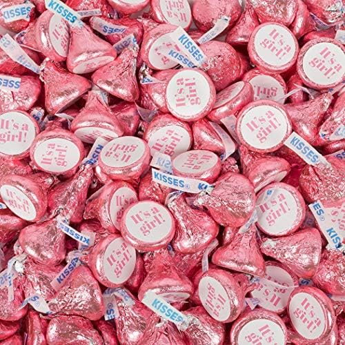 Girl Baby Shower Candy 2lb It's A Girl Pink Kisses Candy (Approx 200 pcs) - No Assembly Required