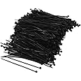 Rienar 1000Pcs Cable Tie Plastic Zip Fasten Wrap 80mm x 2mm(Black )
