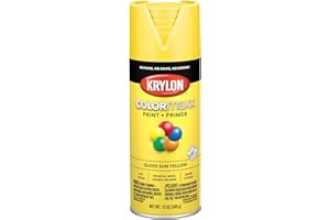 Krylon K05541007 COLORmaxx Spray Paint and Primer for Indoor/Outdoor Use, Gloss Sun Yellow, 12 Ounce (Pack of 1)