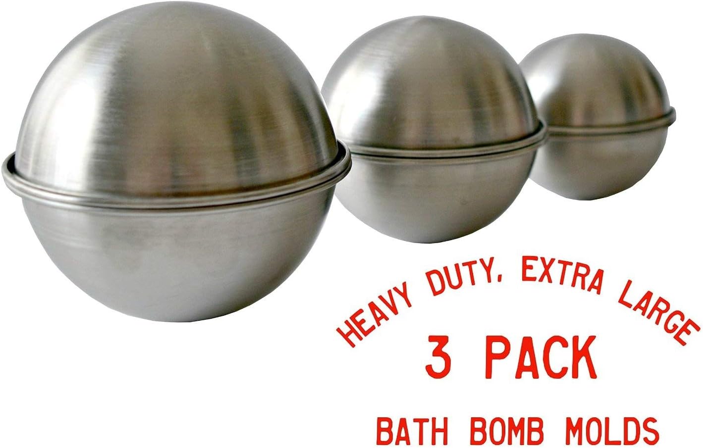 BATH BOMB MOLDS SET of 3 EXTRA LARGE, Sphere Mold, Bath Fizzy Mold