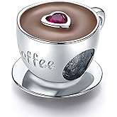 WOSTU 925 Sterling Silver Coffee Cup Camera Bead Charm for Women fit Charm Bracelets Birthday Mothers Day Jewelry Personalized Gift