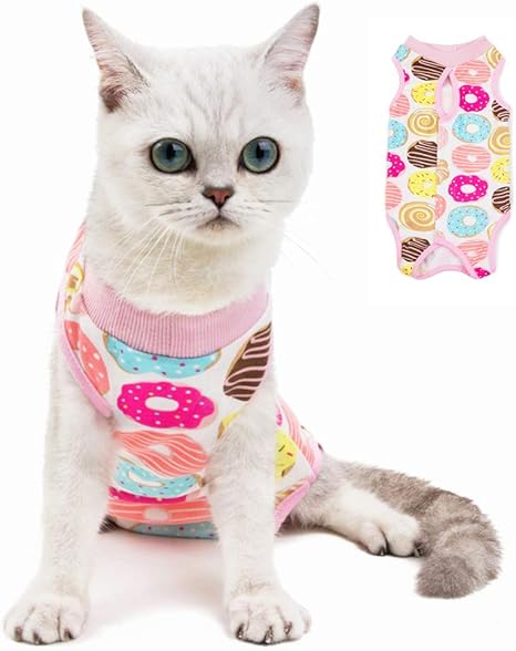 Amazon Com Kitipcoo Professional Surgery Recovery Suit For Cats Paste Cotton Breathable Surgery Suits For Abdominal Wounds And Skin Diseases For Cats Dogs After Surgery Wear Suit Xl 12 15 Lbs Doughnut