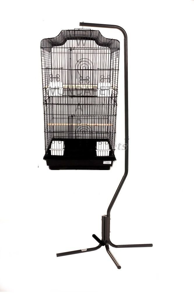 BARCELONA BLACK PAGODA BIRD CAGE WITH STAND FOR SMALL BIRDS Amazon.co.uk Garden & Outdoors