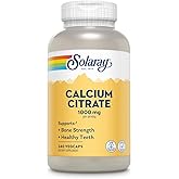 SOLARAY Calcium Citrate 1000 mg, 275 VegCaps | Bone &amp; Teeth Support, Gentle Digestion Formula, 68 Servings, Vegan, Lab Verified