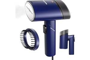 KEENSTAR Travel Steamer for Garments with Dual Voltage for Worldwide Use, 120V/220V Foldable Handheld Fabric Wrinkle Remover,15s Fast Heat-up, 1200W Horizontal & Vertical Steaming