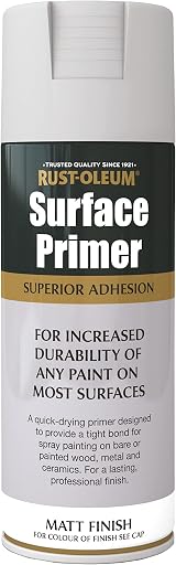 Rust-Oleum 400ml Surface Primer Spray Paint Grey Matt for Interior Exterior view 6