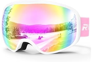 RIOROO Kids Ski Goggles for Boys Girls Aged 3-14, 100% UV Protection OTG Ski Goggles