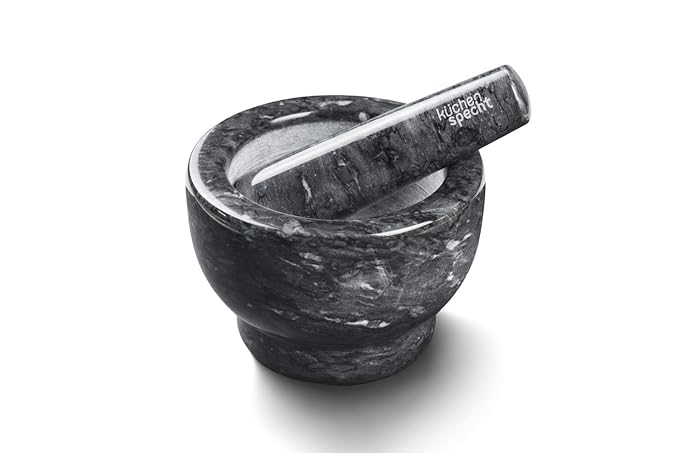 Mörser aus Marmor mit Stößel | Kein Abrieb | Hochwertig & Langlebig | Perfekte Größe