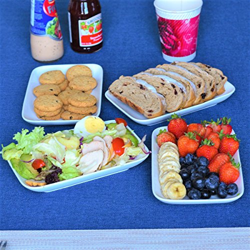 Delling 8 in Ultralight Rectangular Dessert/Salad Plates, Ceramic Small