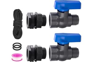 ENOCH'S LAND PVC Rain Barrel Diverter Kit, 2-Packs 3/4 Inch Rain Barrel Valve, Rain Barrel Garden Faucet Kit for Water Tanks for Water Tanks, Aquariums, Tubs, Pools