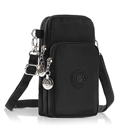 M.Way Phone Tasche, verstellbar Schultergurt Tasche, Mode Nylon Schultertasche, multifunktionale Handytasche mit Vielen Fäche