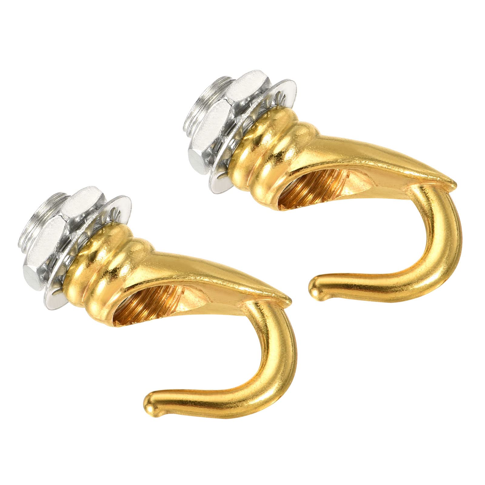 YOKIVE 2 Pcs Alloy M10 Ceiling Hook, Electroplate Pendant Fixtures Hanger | Hanging Chandelier Light, Great for Home (Electrophoretic Gold, 0.91x1.22-Inch)