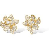 Santuzza Sterling Silver Gemstone Flower Earrings for Women