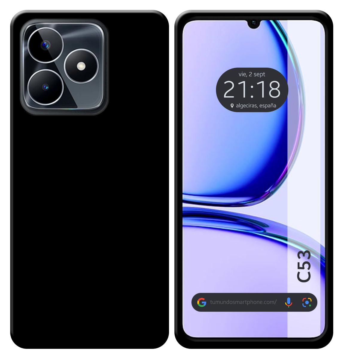 Tumundosmartphone Silicone Gel Case TPU Black for Realme C53
