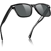 CARFIA Retro Acetate Polarized Sunglasses for Men UV Protection with Embossed Pattern Wire Core CA2301