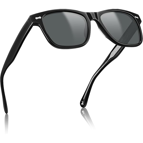Lunettes De Soleil Rétro UV400 – Polarisées – Homme/Femme – Noir – Léger