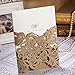 Joinwin Pack of 12 HOT Western-Style Champange Gold Laser-Cut Lace Flower Pattern Customizable Printable Wedding Invitations Cards,CW3109