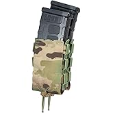 2 Pcs Molle Magazine Pouch, 5.56 Double Mag Holder with MOLLE/Various Duty Belt Clip, for Rifle Magazines from 223-7.62x39