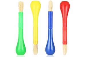 Prasacco 4 Piece Kids Paint Brushes, Jumbo Children's Paintbrushes Artist Paint Brushes with Easy to Hold Handles Grip Toddler Tempera Paint Brushes Kids Craft Paint Brushes for Kids Painting