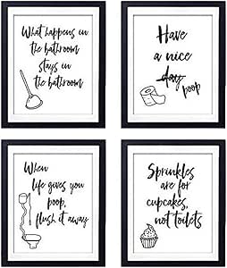 Vosarea 4 piezas calcomanías de baño inspiradoras citas pegatinas de