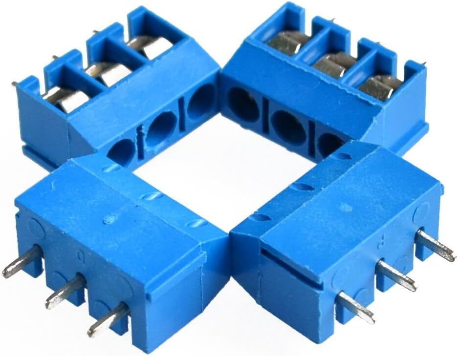 AEEDAIRY 50PCS 3 Pin Screw Terminal Block Connector 5mm Pitch 5.08-301-3P 301-3P 3pin