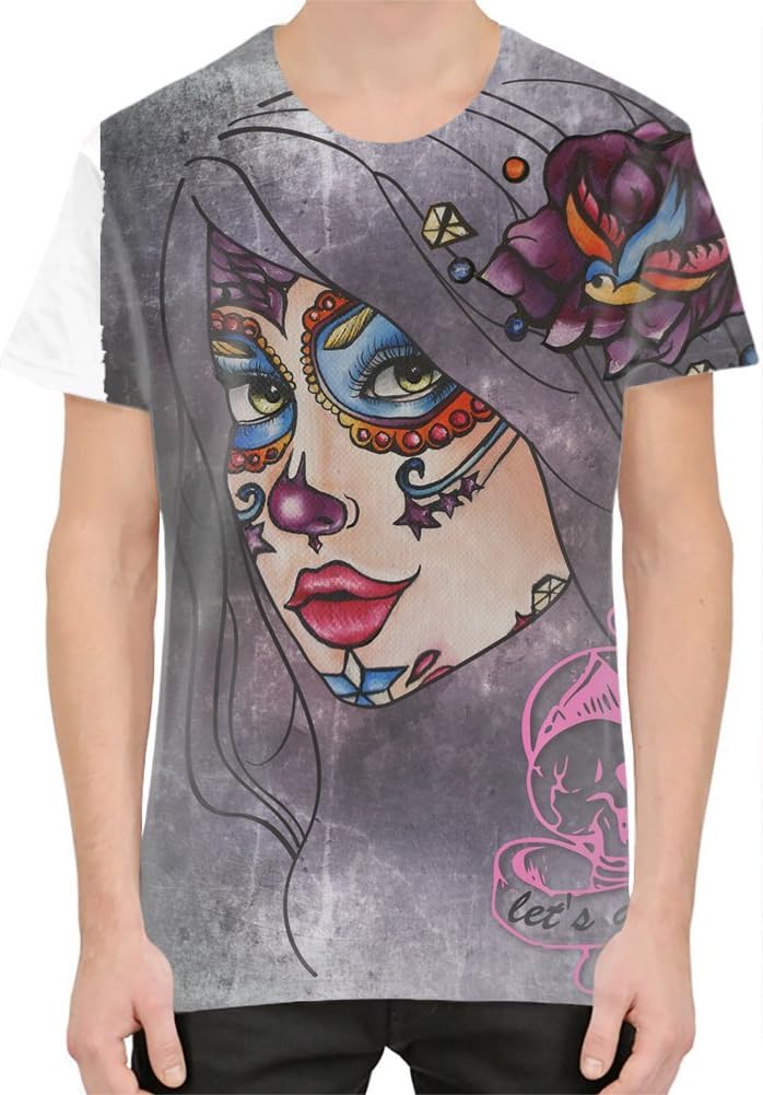 Bang Bangin Lets Get Inked Girl Custom T-Shirt for Men & Women| Printed W/Advanced Sublimation Technique Polyester| Enjoy A Truly Unique T-Shirt