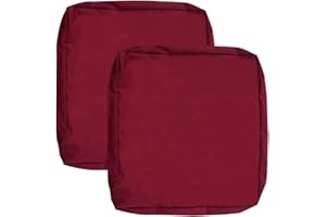 Oslimea Outdoor Seat Cushion Slip Cover 25"x25", Waterproof Patio Furniture Chair Cushion Cover Replacement Pillow Slip Seat Cushion Cover 2 Pack - Covers Only, Dark Red