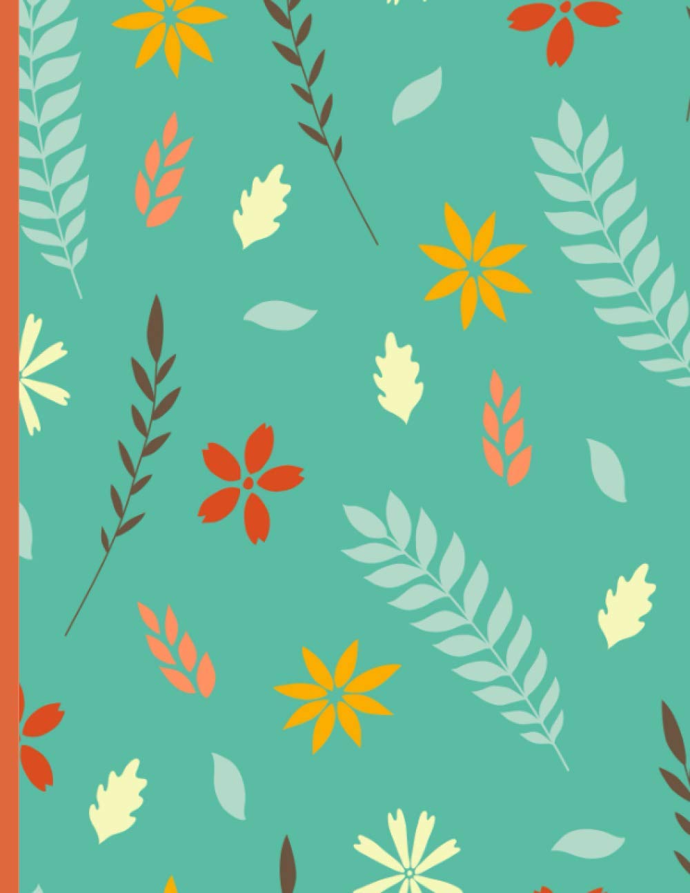 Flower Notebook: With Pretty Flowers In Light Blue with Wide Ruled Paper, 8.5 x 11 Inches and 100 Pages