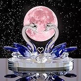 Sparkle Crystal Swan Figurine, Couple Lover Swan Statues, Clear Crystal Swan Ornaments Collectibles, Paperweight Table Centerpiece Ornament, Wedding Home Office Tabletop Decor Valentine's Day (Blue)