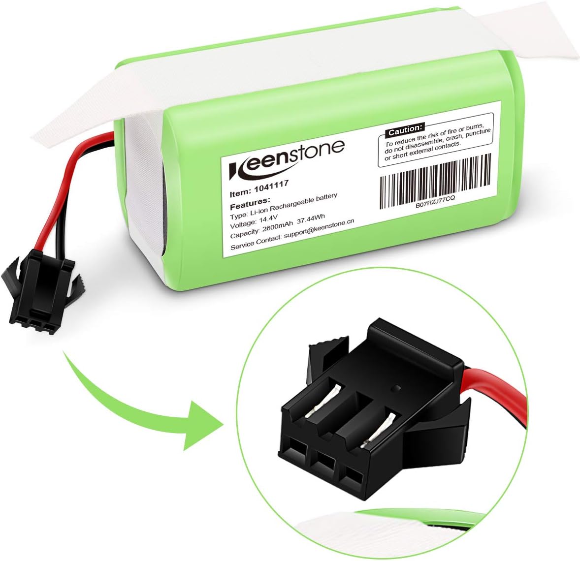 Keenstone 14.4v 2600mAh Li-ion Rechargeable Replacement Battery Compatible with Deebot N79S, Deebot DN622, RoboVac 11, RoboVac 11S, RoboVac 30, RoboVac 15C,RoboVac 12, RoboVac 35C: Home & Kitchen
