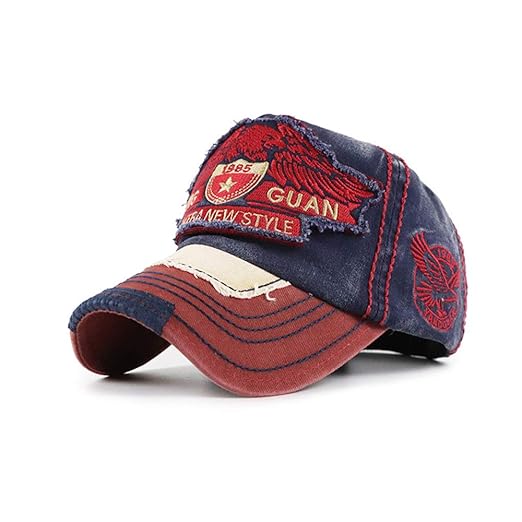 zhuzhuwen Americana Gorra de béisbol Bordado Lavado Viejo Sombrero ...