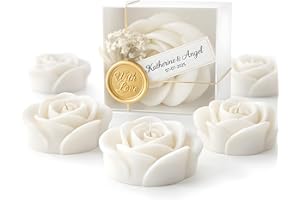 White Rose Petal Soy Wax Candles in Bulk - Scented Wedding Favor, Bridal Shower Baby Shower Birthday Gift - Dried Flower, Wax