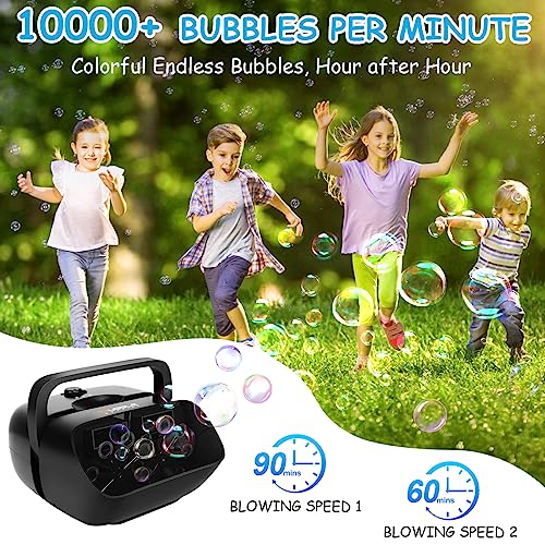 Fullware Bubble Machine, 16Wands 10000+ Bubbles Per Minute Automatic