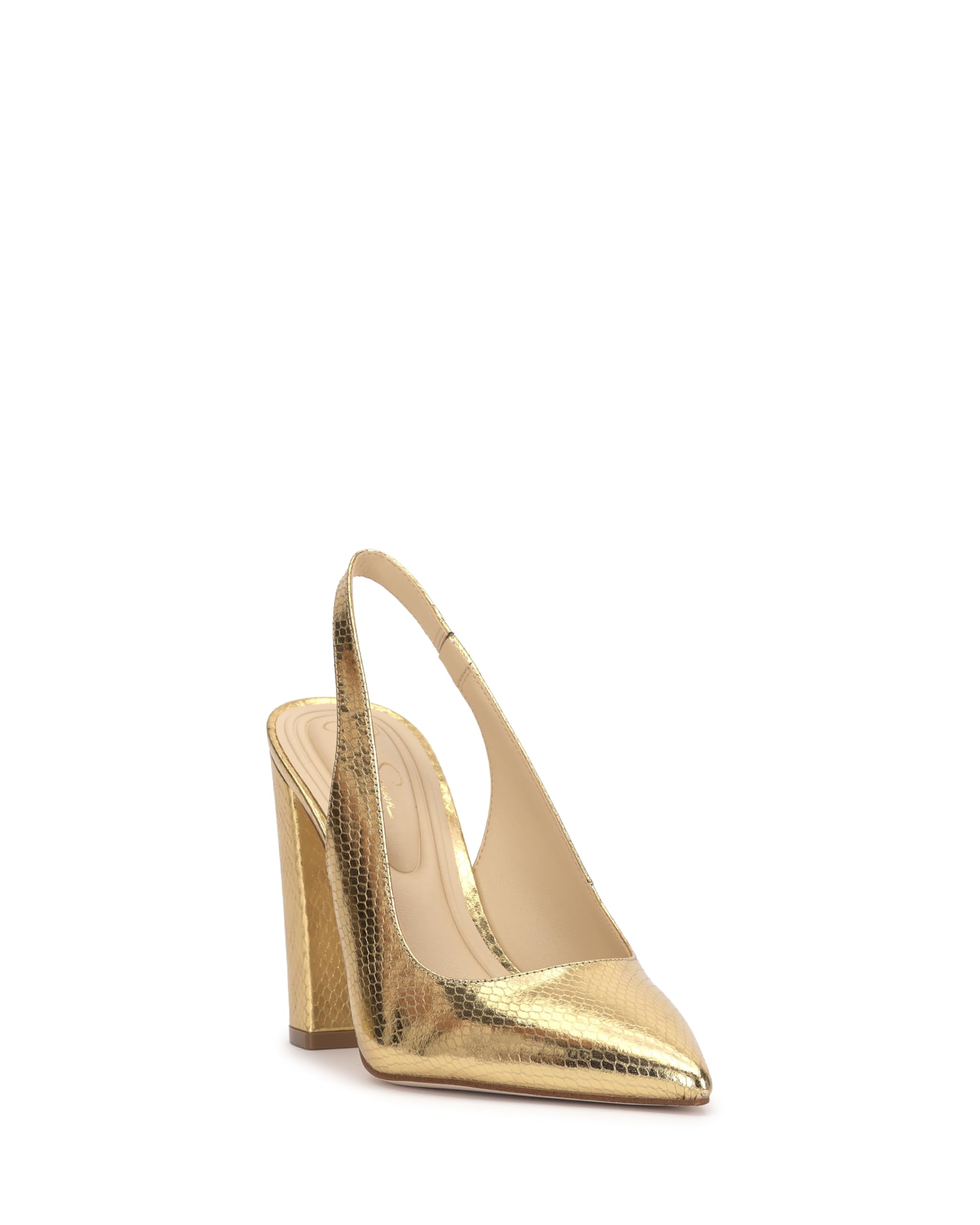 Jessica Simpson Noula Slingback Pointed Toe Pump, Gold, 6.5