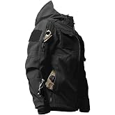 VoLIta Men's Tactical Soft Shell Jacket Lightweight Water-Resistant Spring Fall Windbreaker Zip up Hooded Coat with Pockets