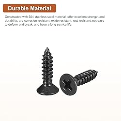DTGN 100Pcs #8x5/8" Flat Head Wood Screws, 304