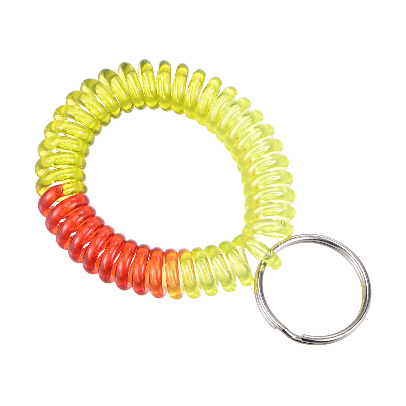PATIKIL Spiral Keychain, 2 Pack Plastic Wrist Coil Keyring Wristband Stretchable Key Holder Lanyard for Sports Outdoor, Multicolored
