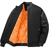 TBMPOY Men's Winter Bomber Jacket Warm Fall Casual Flight Windbreaker Padded Coats Full Zip Stylish Varsity