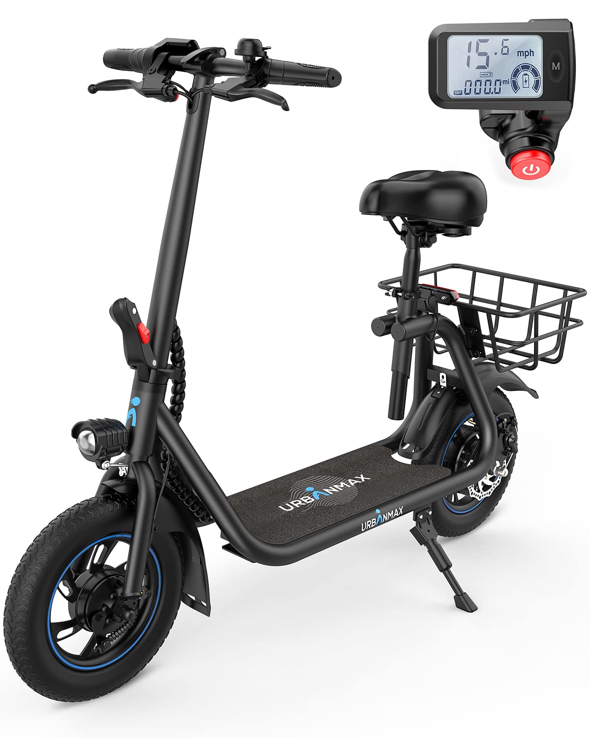 Photo 1 of **DOES NOT TURN ON***URBANMAX C1 Electric Scooter with Seat, 450W Powerful Motor up to 22 Miles Range, Folding Electric Scooter for Adult Max Speed 15.5Mph, Electric Scooter for Commuting with Basket