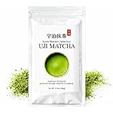 JEAU CHAU Premium Uji Matcha Powder from Kyoto, Japan (3.5oz/100g. 50 servings per bag) Vivid Green Ceremonial Quality Taste, for Lattes & Baking